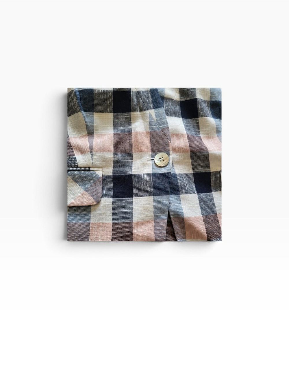 Veronica Beard Plaid Dickey Blazer SZ 6 Navy, Blush, Cream EUC - Picture 8 of 9